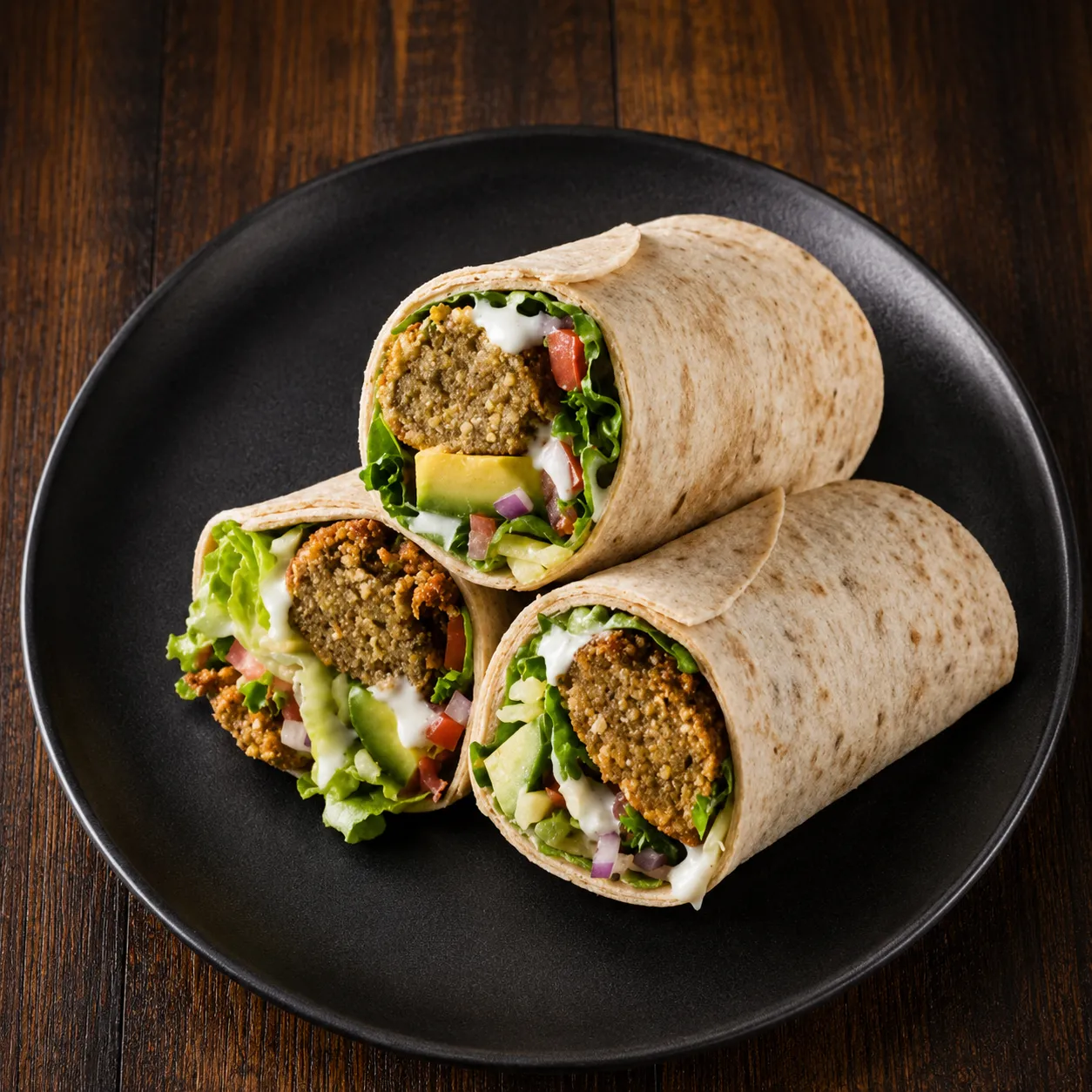 Crispy falafel wrap with house-made sauce at Dooly's Shawarma & Falafel London Ontario